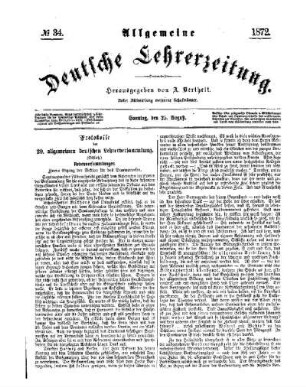 Protokolle der 20. allgemeinen deutschen Lehrerversammlung