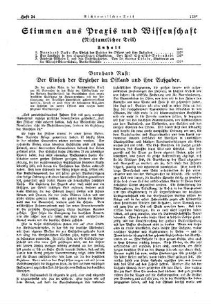 Der Einsatz der Erzieher im Ostland und ihre Aufgaben : [Stimmen aus Praxis und Wissenschaft] ; [Nichtamtlicher Teil]
