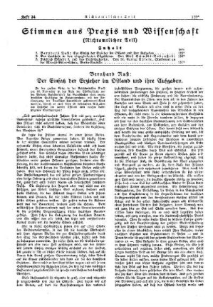 Der Einsatz der Erzieher im Ostland und ihre Aufgaben : [Stimmen aus Praxis und Wissenschaft] ; [Nichtamtlicher Teil]