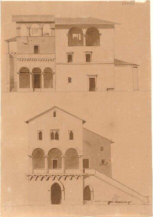 Gärtner, Friedrich von; Tivoli - Genzano (Latium, Italien); Villa - Ansicht, Perspektive