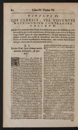 Titulus VI. Qui Clerici, Vel Voventes Matrimonium Contrahere Possunt?