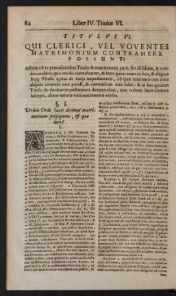 Titulus VI. Qui Clerici, Vel Voventes Matrimonium Contrahere Possunt?