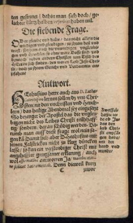 Die siebende Frage.