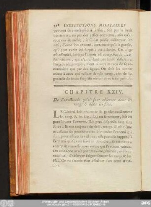 Chapitre XXIV. De l'exactitude qu'il faut observer dans les rangs & dans les files.