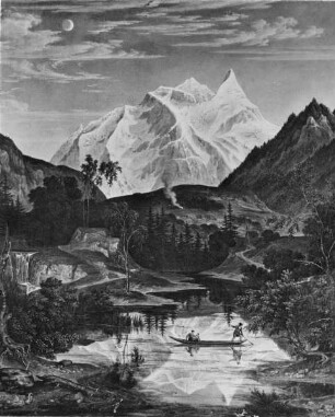 Gebirgslandschaft mit See im Berner Oberland