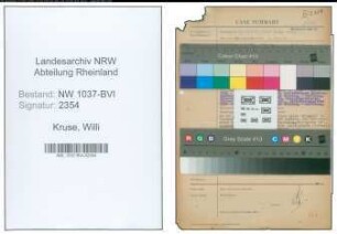 Entnazifizierung Willi Kruse , geb. 13.06.1894 (Landwirt)