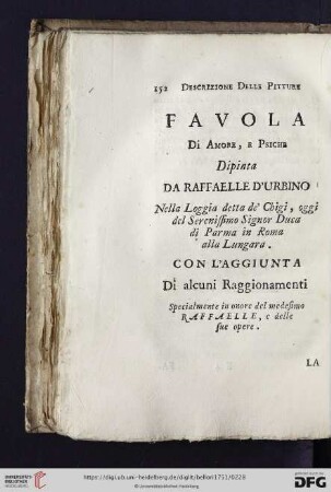 La Favola. Di Amore, et Psiche
