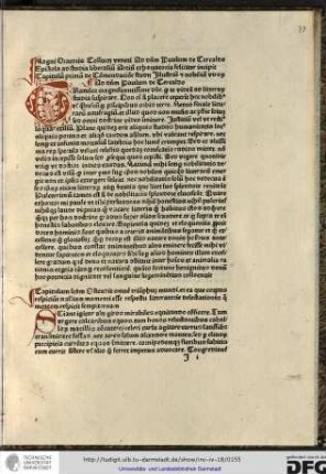Gratulor magnificentissime domine quod te videam ad litterarum studia suspirare...