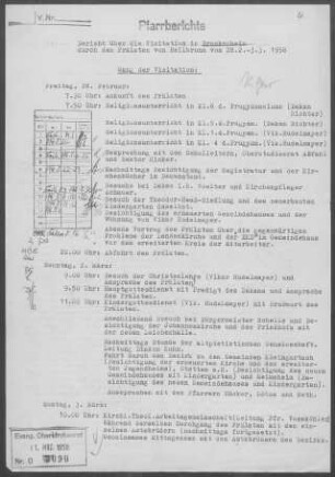 Brackenheim: Visitationsbericht mit Pfarrbericht 1958