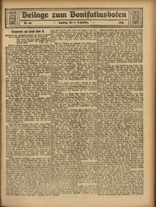 Ausgabe vom Sonntag, den 06. September 1914.
