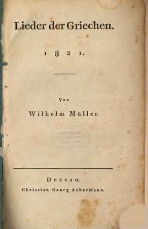 Lieder der Griechen : 1821