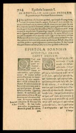 In Epistolam Ioannis Priorem Argumentum ...