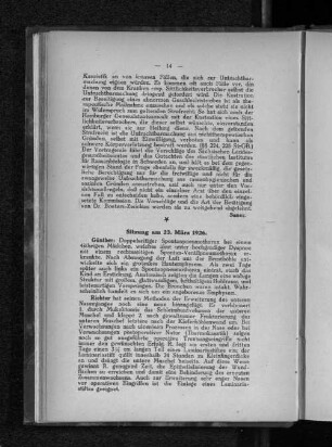 Sitzung am 23. März 1926.