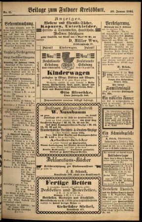 Zweite Ausgabe vom Samstag, den 30. Januar 1892.