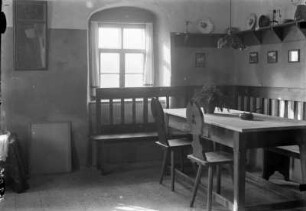 Schönfeld Interieur. Bauernstube mit Sitzecke
