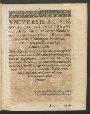 Universis Ac Singulis Totius ...