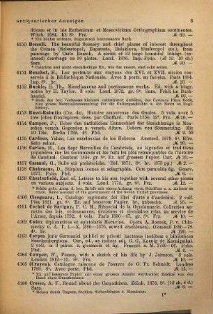 Antiquarischer Anzeiger von Joseph Baer & Co., Frankfurt a.M.. 344. 1884