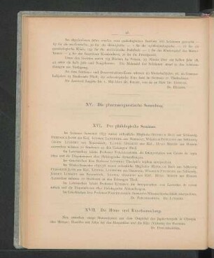 XVI. Das philologische Seminar.
