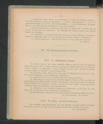 XVI. Das philologische Seminar.