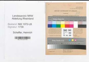 Entnazifizierung Heinrich Scheffer , geb. 17.10.1901 (Polizist)