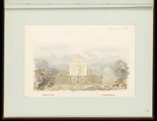 Grabdenkmal Monatskonkurrenz November 1856: Aufriss Vorderansicht; Maßstabsleiste