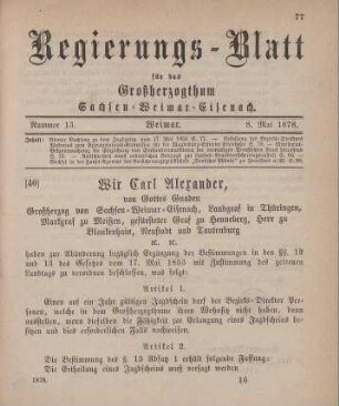 40. Vierter Nachtrag zu dem Jagdgesetze vom 17. Mai 1853