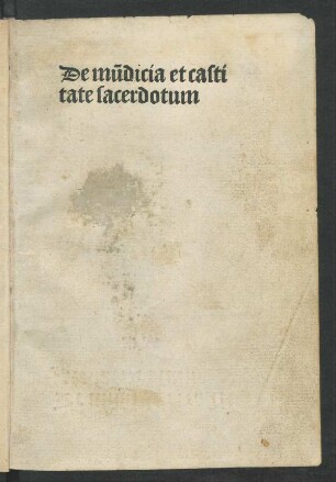 De castitate et munditia sacerdotum