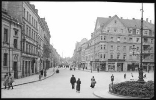 Bautzen. Blick vom Postplatz in die Gaschwitzstraße