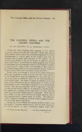 The Colonial Office and the Crown Colonies.