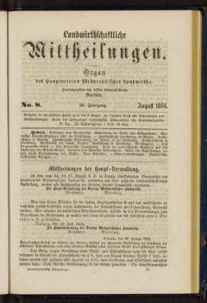 No. 8. 32. Jahrgang. August 1864.