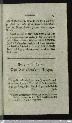 Zweyter Abschnitt. Von dem venerischen Tripper