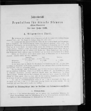 Jahresbericht der Deputation für directe Steuern (Steuer-Deputation) für das Jahr 1896.
