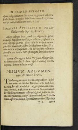 Primum Argumentum de titulo libelli.