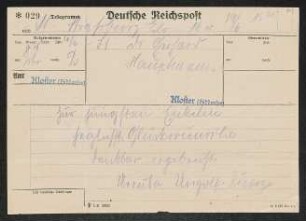 Brief von Ingolf Kuntze und Ursula Kuntze an Gerhart Hauptmann