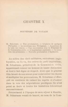 Chapitre X. Souvenirs de voyage