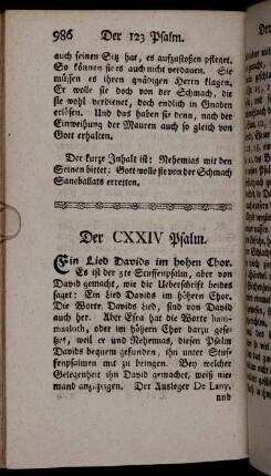 Der CXXIV Psalm.