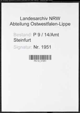 Sterberegister Standesamt Amt Steinfurt