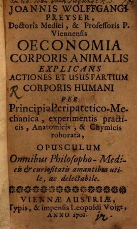 Oeconomia corporis animalis