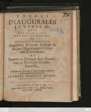 Theses Inaugurales Iuridicae