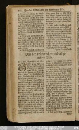 Von der brüderlichen und allgemeinen Liebe.