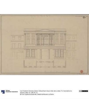 Berlin. Entwurf zum Haus Unter den Linden 76. Geometrische Ansicht