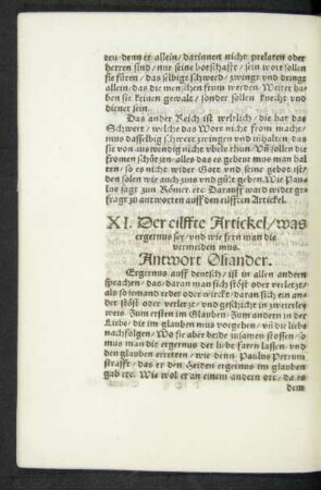 XI. Der eilffte Artickel/ was ergernus sey/ und wie fern man die vermeiden mus.