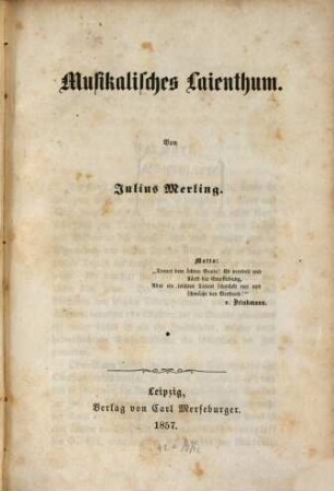 Musikalisches Laienthum
