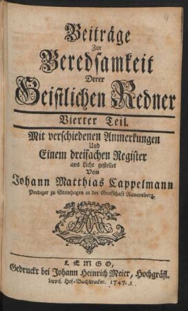 T. 4: Beiträge Zur Beredsamkeit Derer Geistlichen Redner