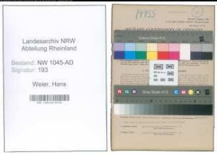 Entnazifizierung Hans Weier , geb. 05.01.1914 (Angestellter)
