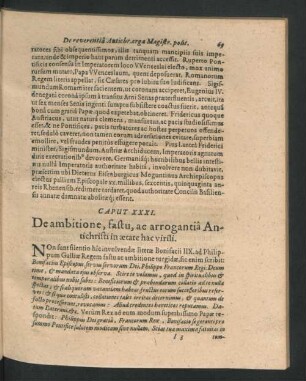 Caput XXXI. De ambitione, statu, ac arrogantia Antichristi in aetate hac virili.