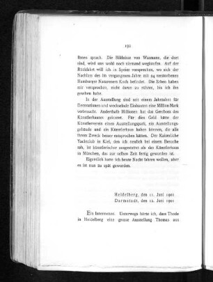 Heidelberg, den 11. Juni 1901 Darmstadt, den 12. Juni 1901