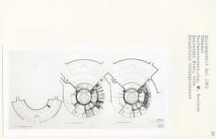 Theater, Bremen-Ostertor (Diplomarbeit bei Karl Wilhelm Ochs): Grundrisse 1. - 3. Untergeschoss 1:200