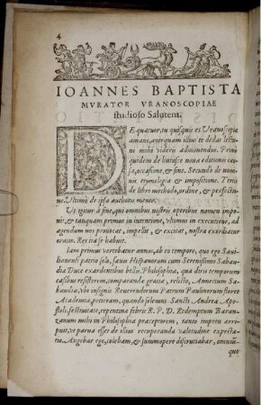 Ioannes Baptista Murator Uranoscopiae studioso Salutem.
