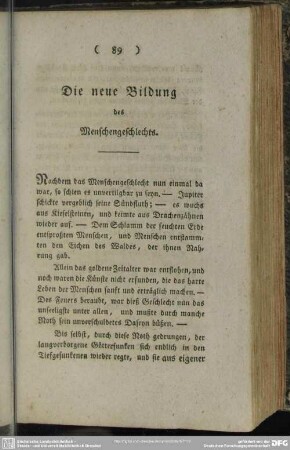 Die neue Bildung des Menschengeschlechts